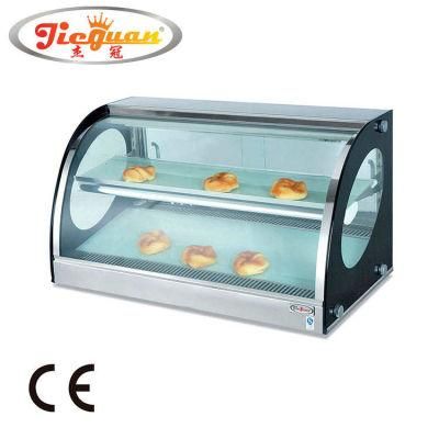 Curved Glass Hot Showcase for Food Warmer Display on Sale