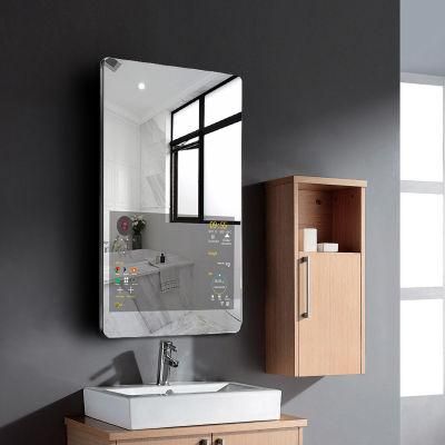 Aiyos Customized Wall Mounted Glass WiFi Magic Mirror Touch Screen Dimmer Bath Lights LCD Smart Bathroom Mirror