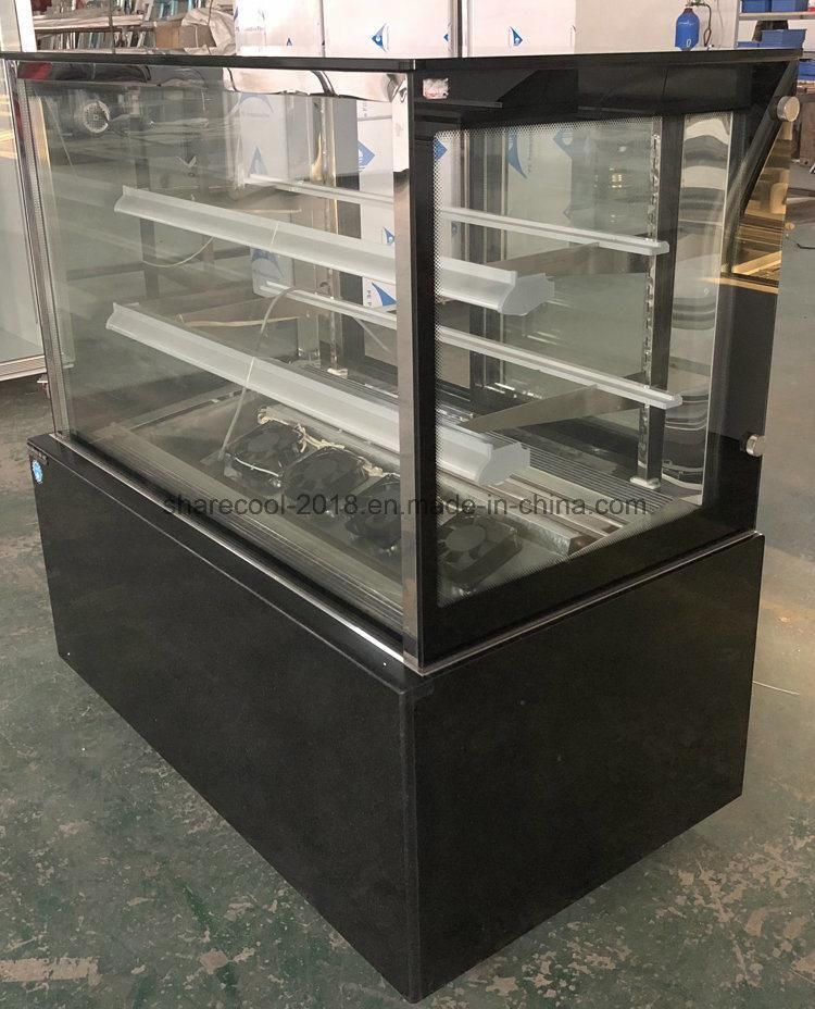 Stainless Steel Cake Refrigerating Display Showcase with Glass Door