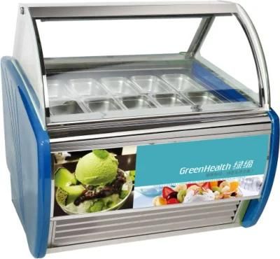 Commercial Refrigeration Equipment Gelato Ice Cream Display Cabinet