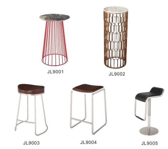 Modern Fashion Design Home Furniture Bar Stool Counter with Metal Frame and Marble