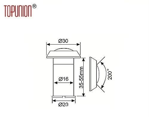 200 Degree Glass Lens Brass Door Viewer (DV003)