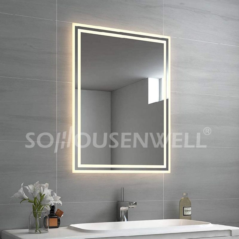 Wall Silver Smart Furniture Vanity LED Bathroom Float Glass Mirror