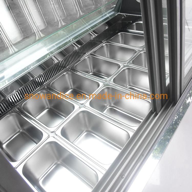 Electronic 12 Pans Gelato Ice Cream Showcase
