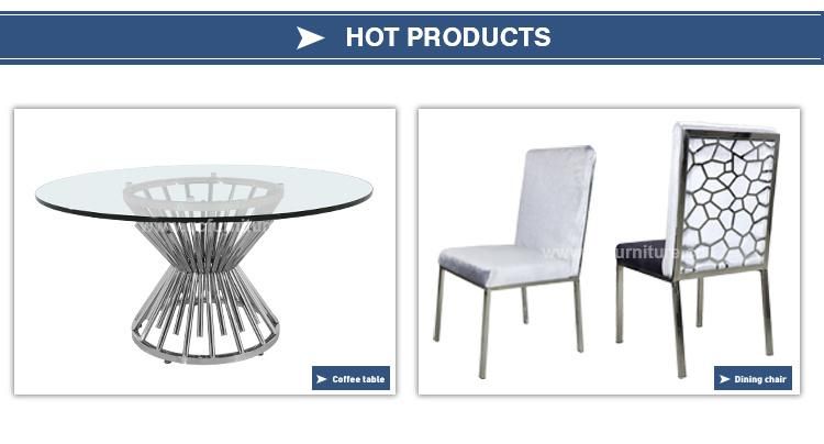Modern Living Room Furniture Stainless Steel Customize Size Glass Sofa Coffee Table