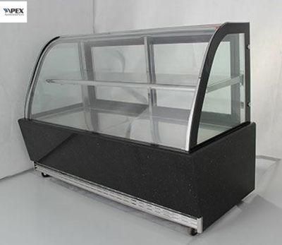 Curved Glass Door Cake Cooler Cake Cabinet Showcase for Snack Display