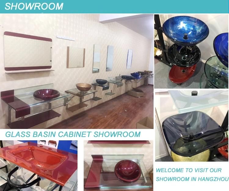 Floor-Mounted Bathroom Glass Basin Vanity (BLS-2143)