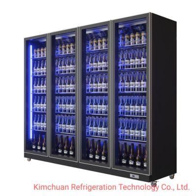 Casters Beer Tank Fridge Commercial Bar with Stereoscopic LEDs Freezer Wine Beverage Single-Door Refrigerated Display Cabinet