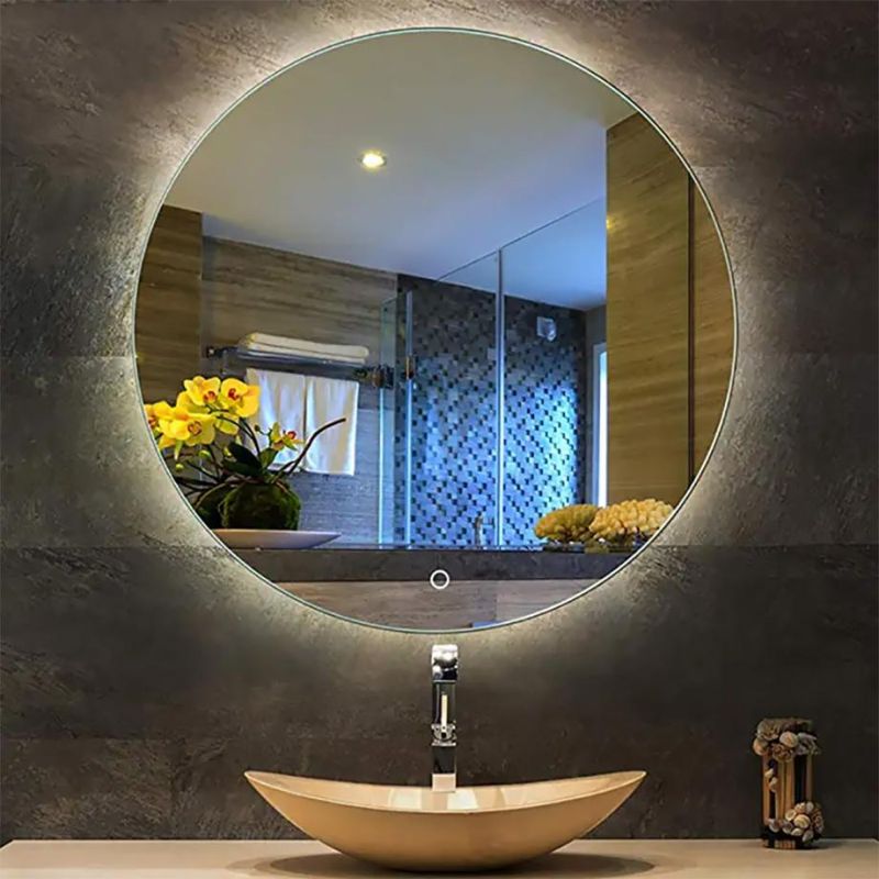 LED Lighted Bathroom Round Mirror Easy Installation Anti-Fog Wall Mounted Makeup Mirror with Lights China Supplier