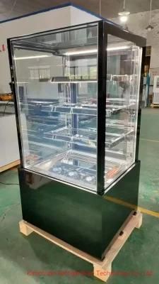 Right Angle Glass Door Upright Display Cooler Cake Showcase Chiller Display Freezer Cabinet