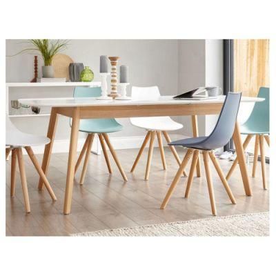 Custom Mhna004 Nordic Style Extendable Solid Wood 4 6 8 Seaters Dining Table