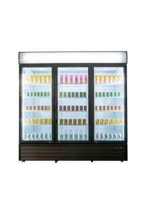 New Type Supermarket Upright Drink Milk Fridge Glass Door Beverage Display Refrigerator Showcase