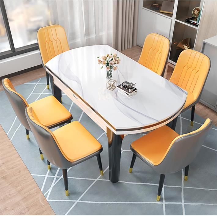 Tempered Glass Desktop Rectangular Modern Minimalist Variable Round Table Small Apartment Table