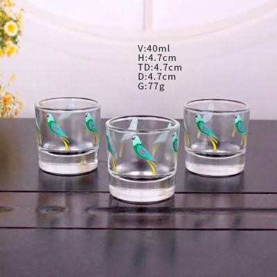 40ml Clear and Printed Glass Candle Holder
