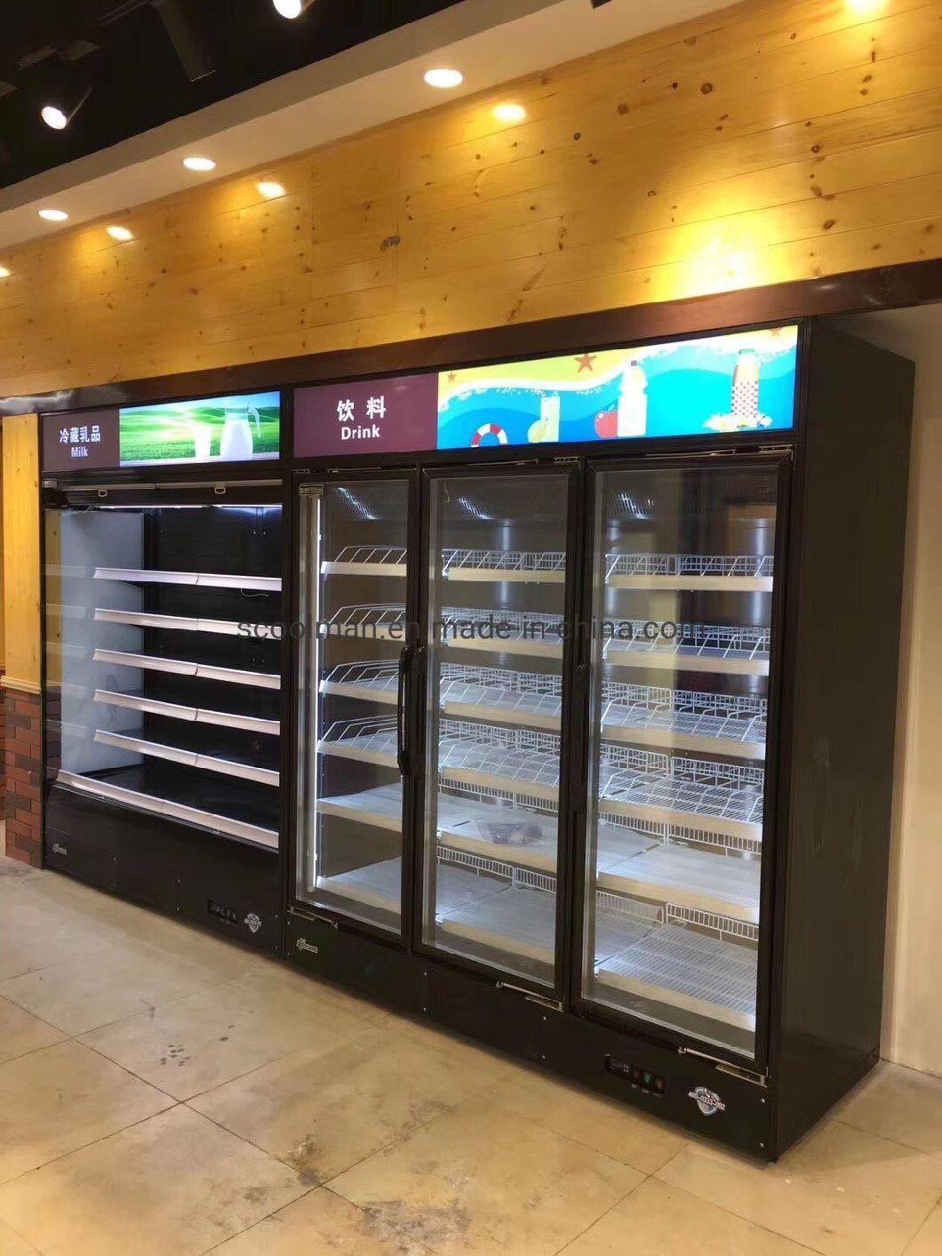 No-Frost Single Glass Door Vertical Equipment Drinks Showcase Refrigerator with CE Approved
