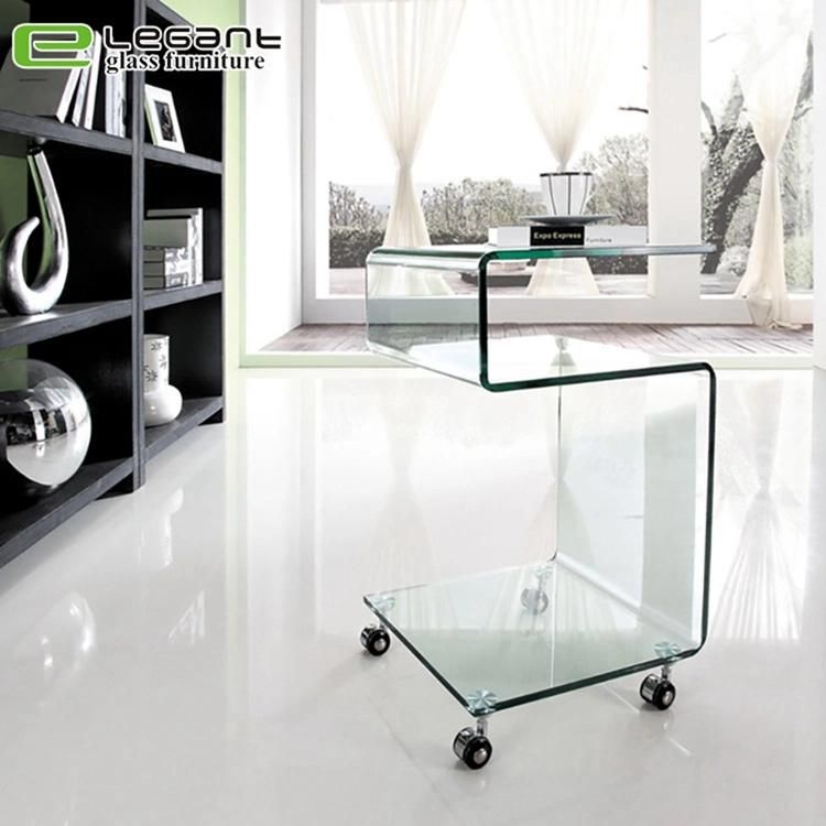 China Home Furniture Supplier Square Clear Tempered Glass Nesting Coffee Table