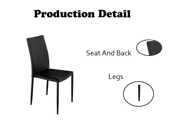 Modern Home Furniture Office Kitchen Restaurant Furniture Dining Chair with PU Faux Leather Seat