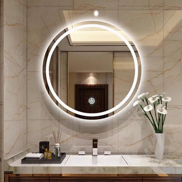 Wholesale Salon Round Lighted Bathroom Mirror LED Wall Mirror with Touch Switch