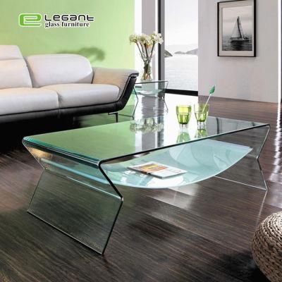High Quality Living Room Bent Glass Unique Fancy Coffee Table
