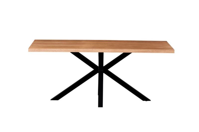 Modern Home Restaurant Office Furniture Table Set Wooden Steel Tube Dining Table for Living Room