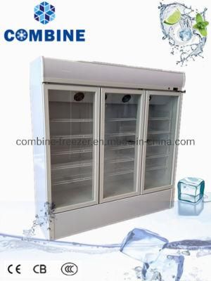 Low Price Fan Cooling Supermarket Vertical Glass Door Multideck Refrigerated Chiller Showcase