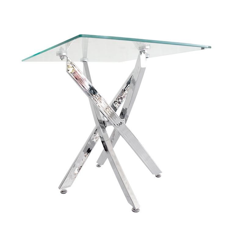 Square Furniture Dining Sets 8mm Glass Table