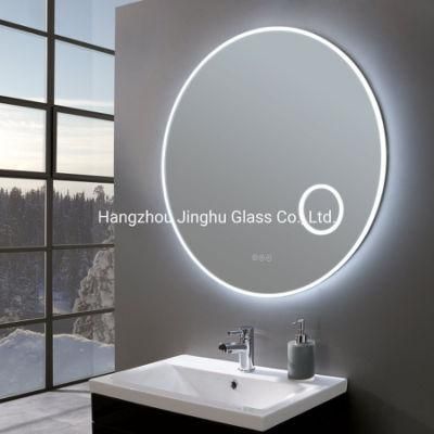 Home Decor Round Bathroom LED Lighted Illuminated Mirror with 3X Magnify Mirror