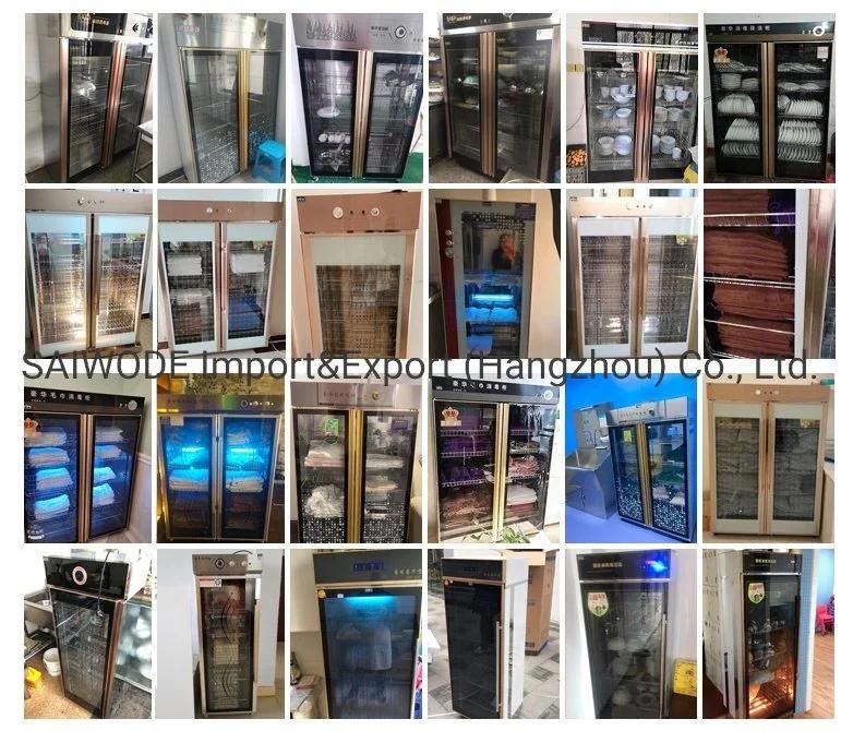 Double Glass Door Stainless Steel Towel Disinfection Cabinet for Hotel Restaurant SPA