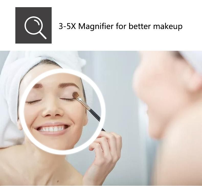 5mm HD Silver cUL/CB Bathroom Makeup Vanity Backlit Mirror with Bluetooth