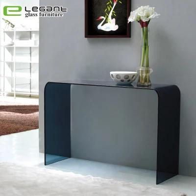 Modern Grey Glass Console Desk