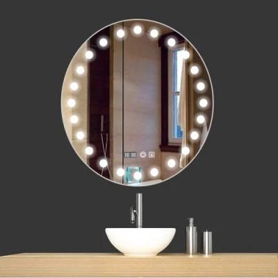 5mm Home Decoration Wall Mounted Bathroom Makeup Vanity Mirror LED Mirror with Digital Clock