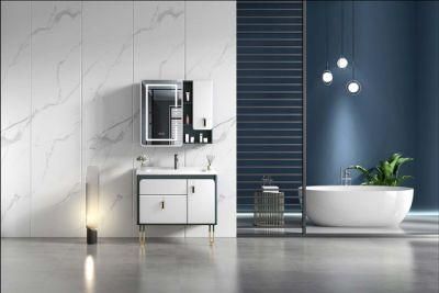 Hangzhou White Modern PVC Wall Mounted Bathroom Cabinet Vanity