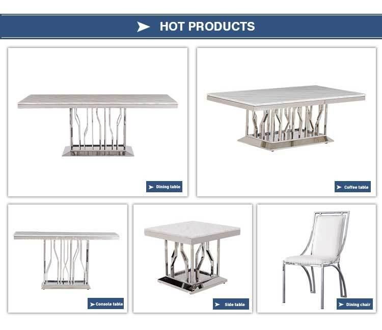 Marble Top Irregular Stainless Steel Base Console Table