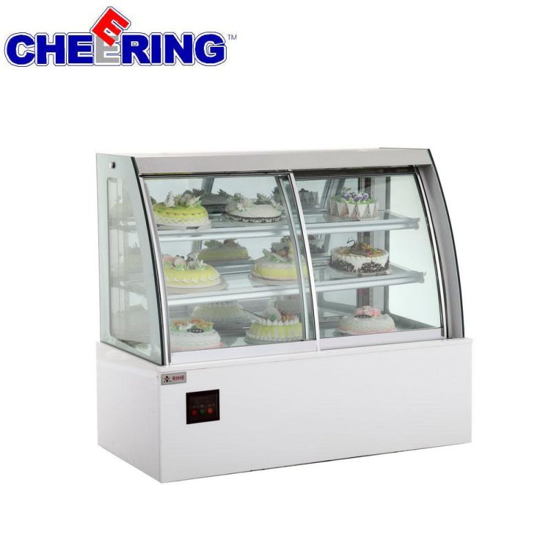 Commercial Bakery Display Cabinet Chest Cake Refrigerator Showcase Counter Top Glass Cake Display