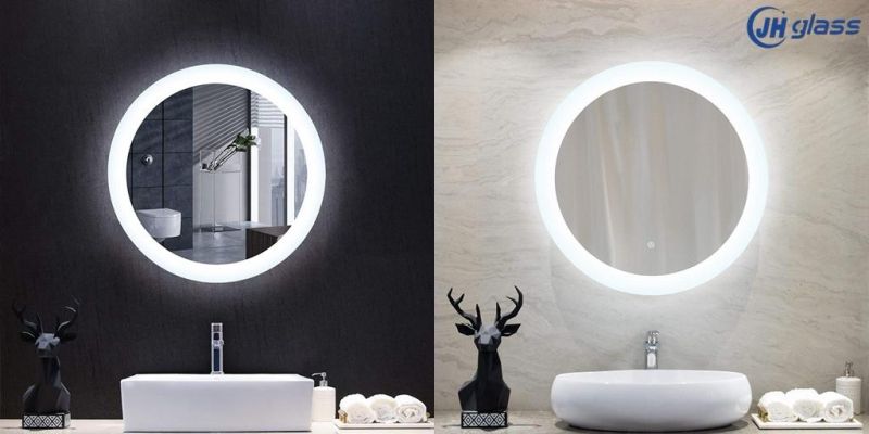 Home or Hotel Horizontal or Vertical Oval Wall Mounted Mirror Dressing Make-up Mirror Frameless Decor Mirror for Bedroom or Bathroom