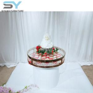 Wedding Furniture Golden Acrylic Wedding Cake Table for Party Hotel