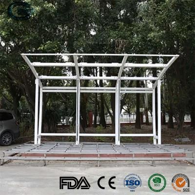 Huasheng Small Bus Stop Shelters China Steel Bus Stop Shelter Manufacturers Outdoor Street Simple Metal Stainless Steel Bus Stop Shelter