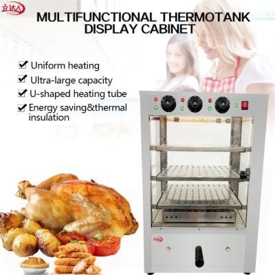 Glass Electric Heating Food Warming Showcase Hot Food Pizza Pie Warmer Display Cabinet