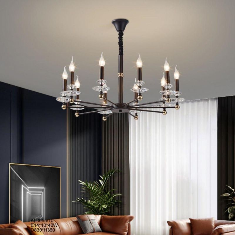 Vintage Style for Home Lighting Furniture Decorate Indoor Living Room Custom Colour Black Crystal Pendant Black Wrought Iron Wall Sconce Factory Supply
