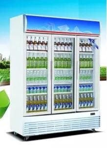 Big Capacity Commercial Three Glass Door Beverage Display Cooler Refrigerator Showcase Upright Fridge Vertical