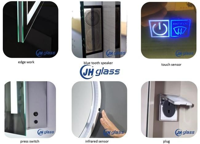 Fashion Design Bathroom Silkscreen Rectangle LED Mirror with Touch Sensor