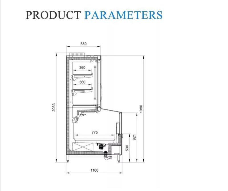 Supermarket Display Glass Door Frozen Half Fridge Combined Refrigerator Chiller and Freezer Cabinet