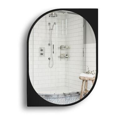 Black Color Shape Decor Wash Basin Custom Mirror Frames Design in Bathroom