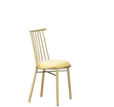 Modern Factory Golden Metal Frame Fabric Dining Furniture Home Hotel Dining Chair