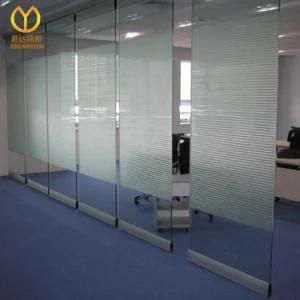 Sound Proof Frameless Top Aluminium Machine Single Movable Glass Partition Wall for Office
