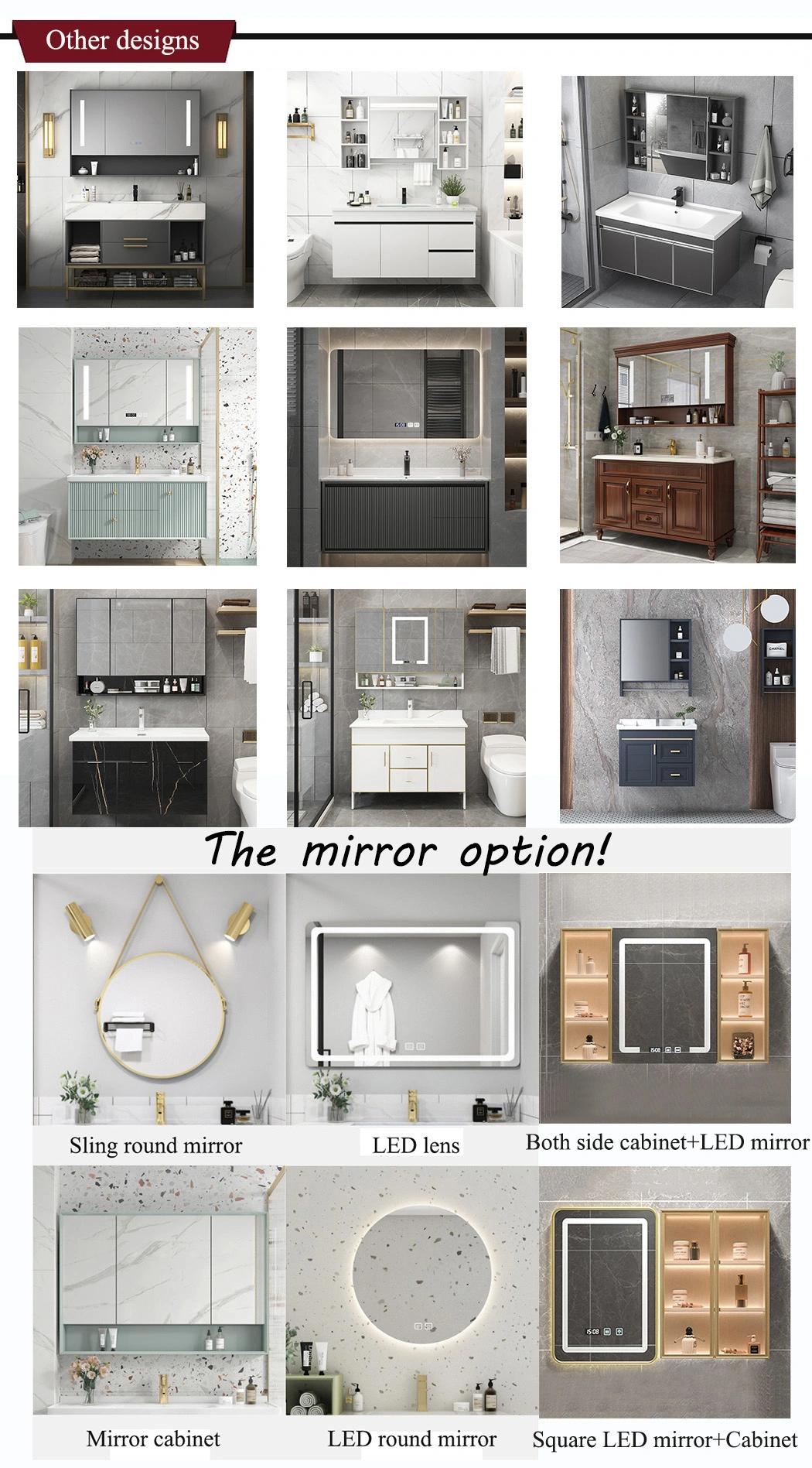 Stock Size 80cm/100cm/120cm Stainless Steel Cabinet LED Mirror Bathroom Wall Cabinet