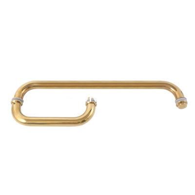 Brass Plated Tubular Stainless Steel 304 Pull Handle of Furniture Hardware for Glass Door