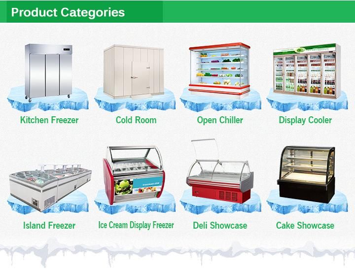 Fan Cooling Supermarket Glass Display Showcase Refrigerator