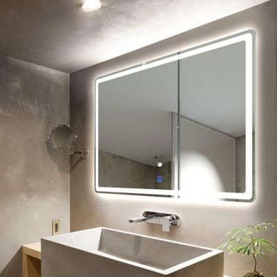 Customized Modern Hotel LED Bathroom Mirror with Defogger and Touch Control