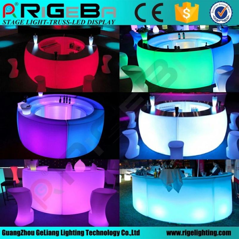 Rigeba Disco KTV Change Color LED Furniture Rechargeable LED Bar Counter for Club